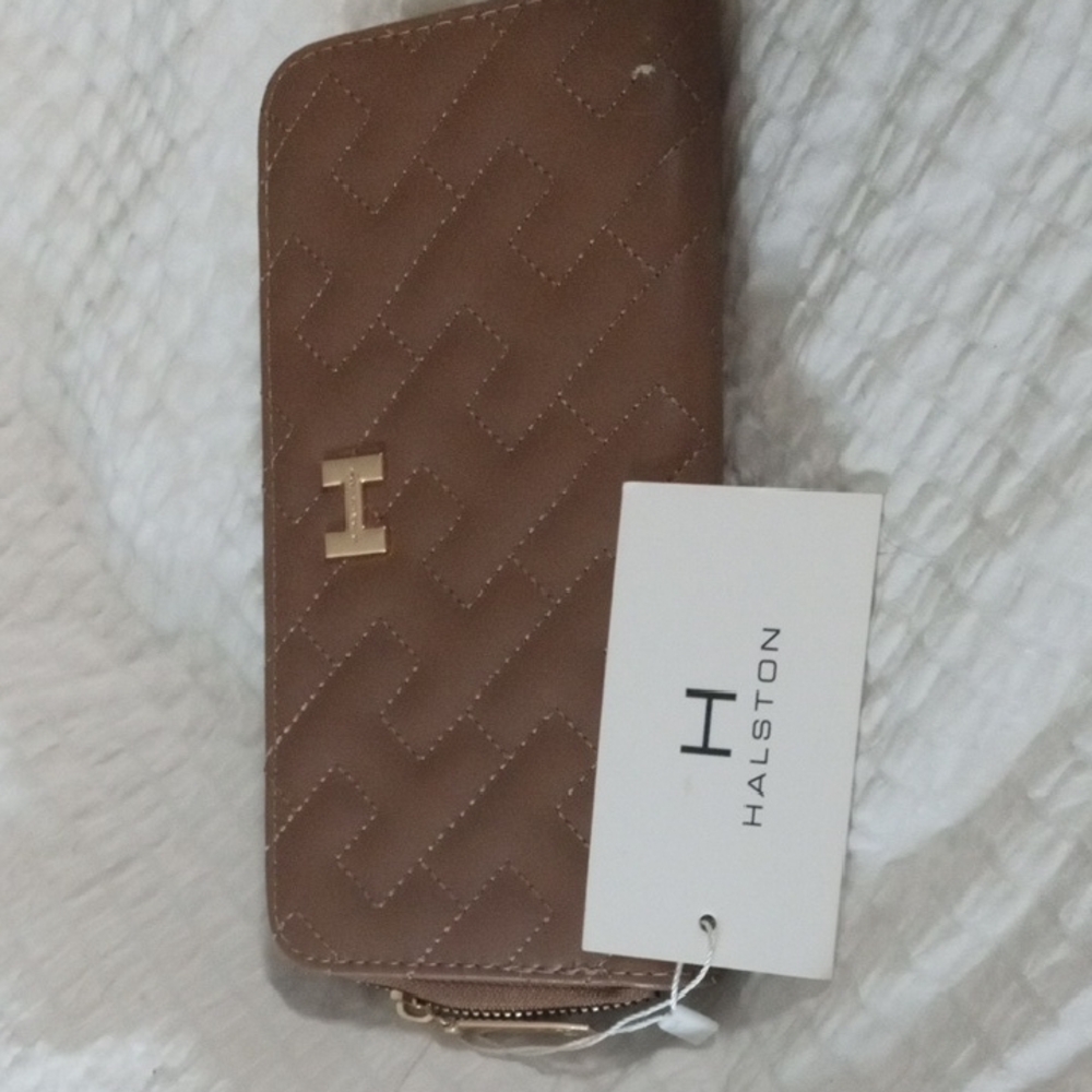 Halston Heritage Tan Quilted Accessory